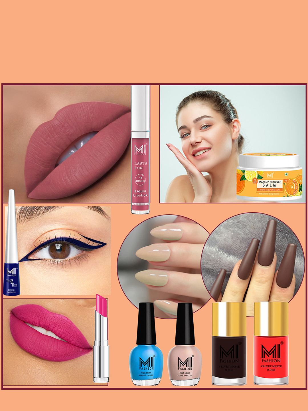 MI FASHION Women Pack of 8 Cruelty Free Vegan Premium Ingredients Makeup Gift Set