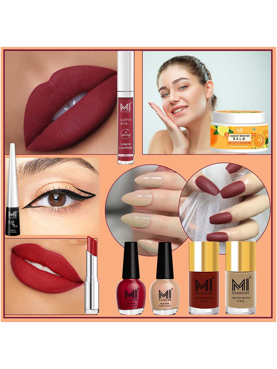 MI FASHION Cruelty-Free Vegan Full Starter Makeup Gift Set - Shade B136