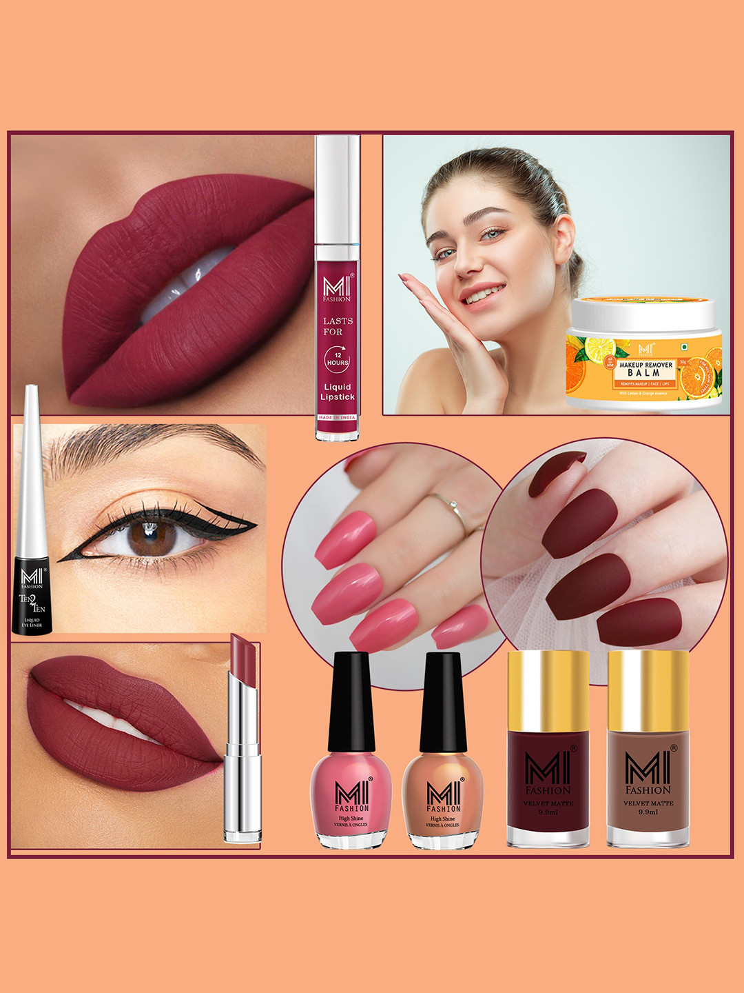 MI FASHION Cruelty-Free Vegan Full Starter Makeup Gift Set - Shade B114