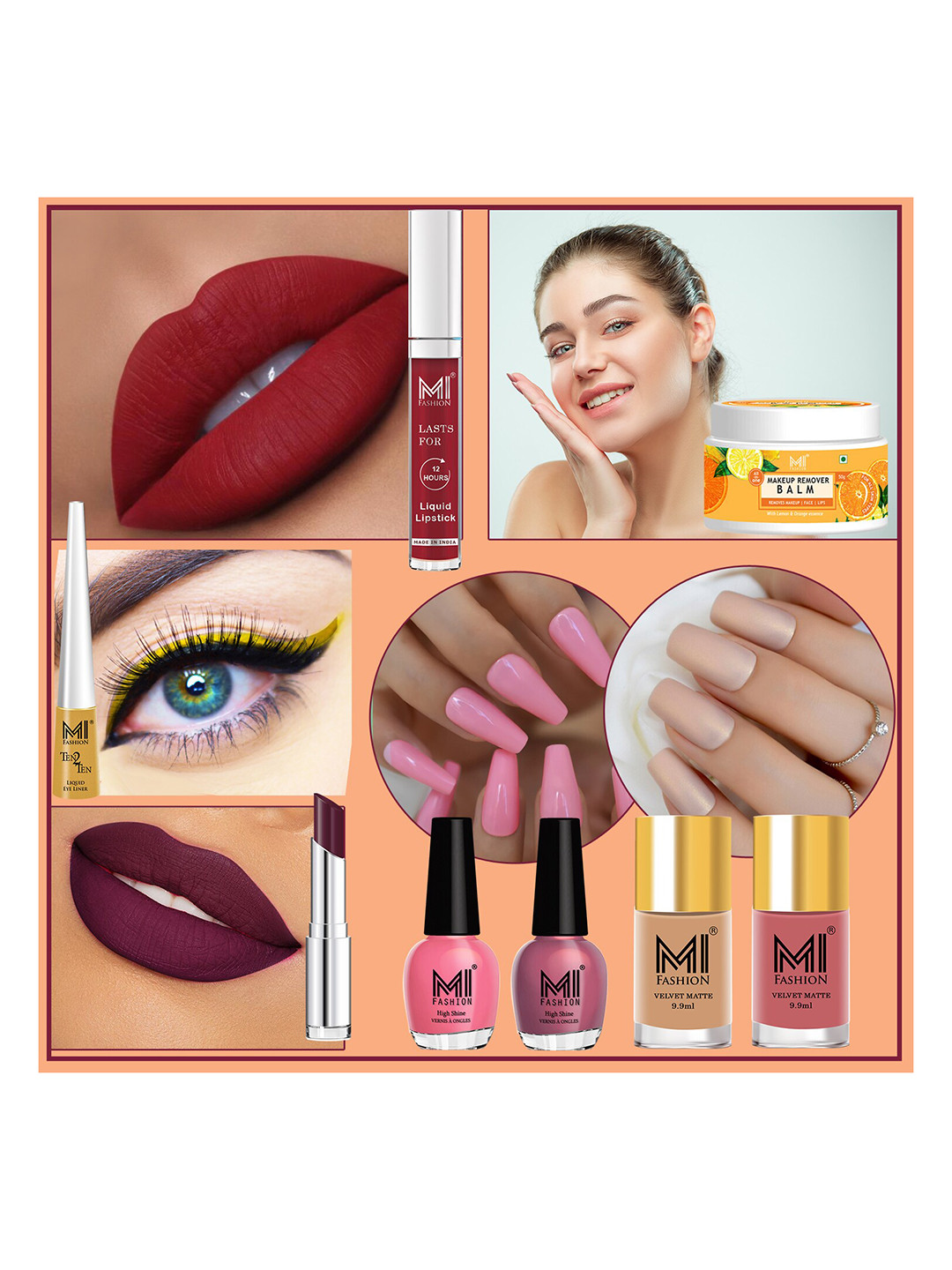 MI FASHION Cruelty-Free Vegan Full Starter Makeup Gift Set - Shade B143