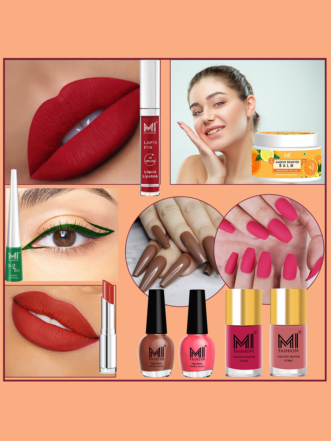 MI FASHION Cruelty-Free Vegan Full Starter Makeup Gift Set - Shade B113
