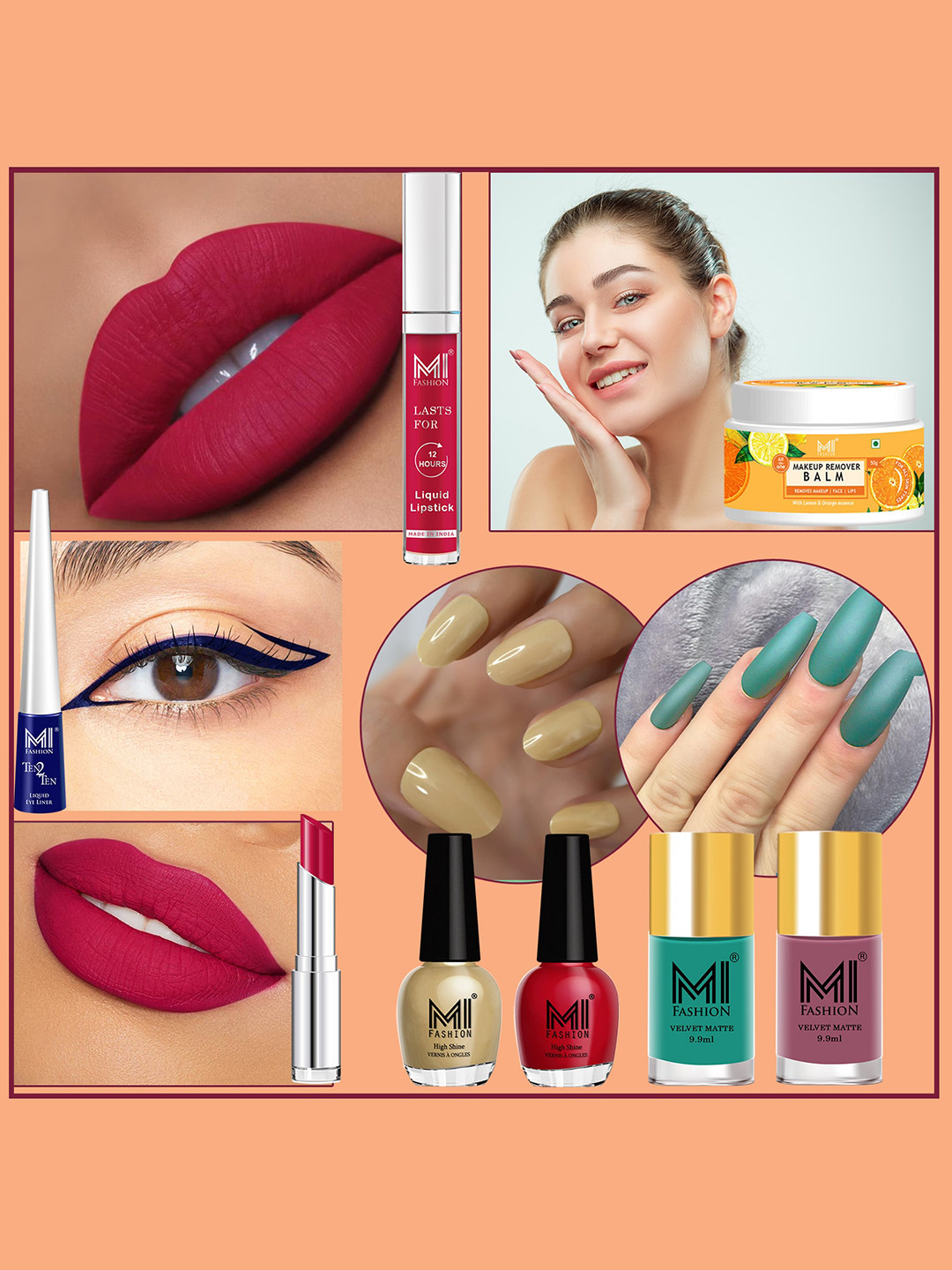 MI FASHION Cruelty-Free Vegan Full Starter Makeup Gift Set - Shade B105