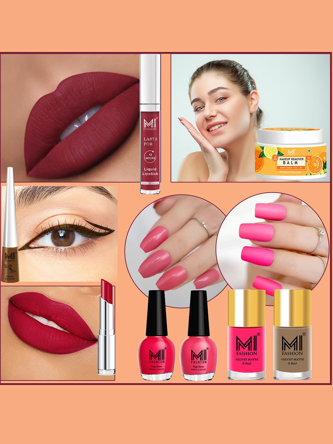 MI FASHION Cruelty-Free Vegan Full Starter Makeup Gift Set - Shade B133