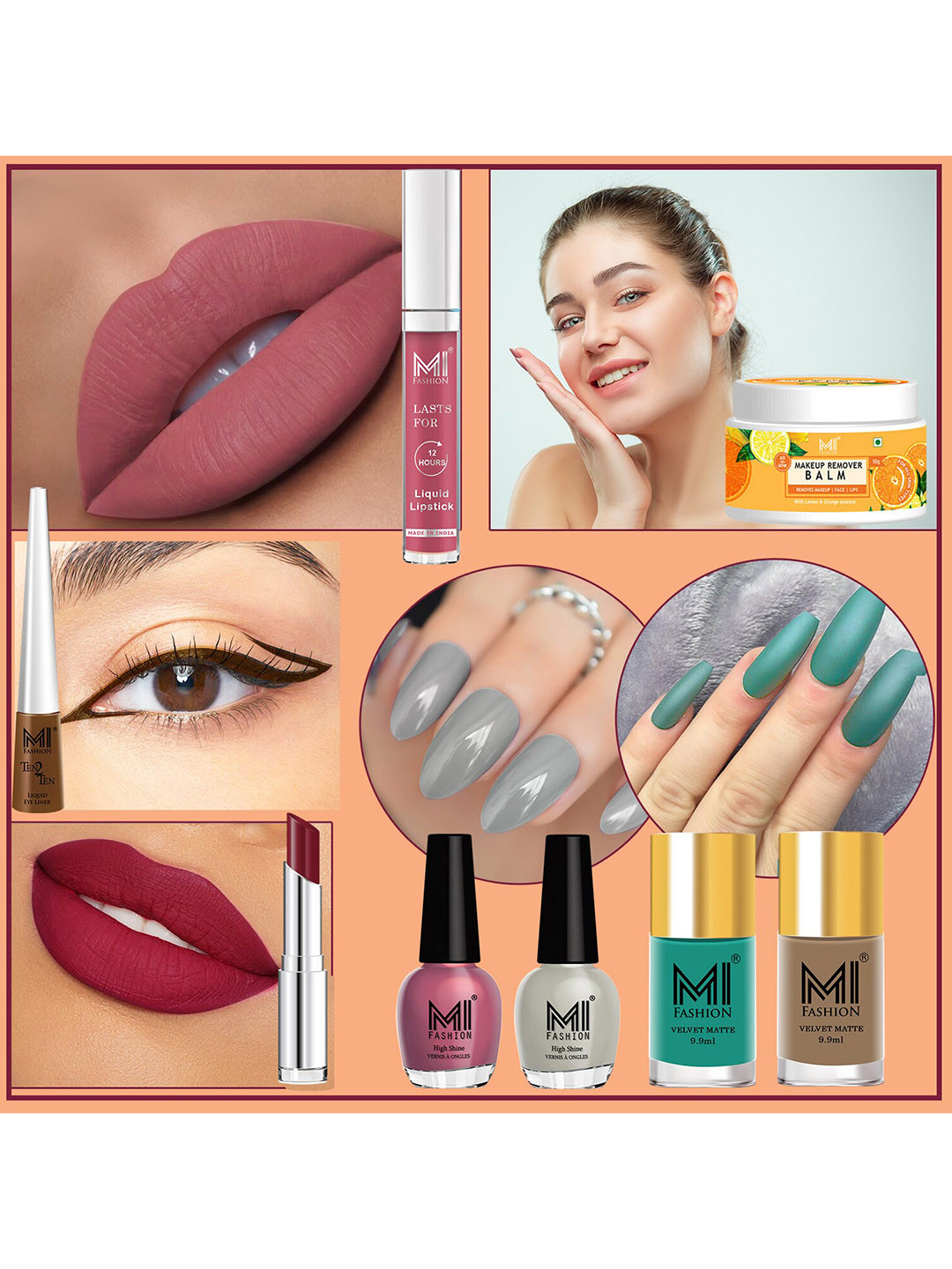 MI FASHION Cruelty-Free Vegan Full Starter Makeup Gift Set - Shade B128