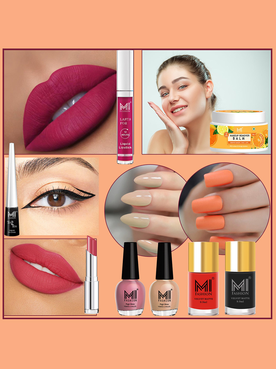 MI FASHION Cruelty-Free Vegan Full Starter Makeup Gift Set - Shade B126