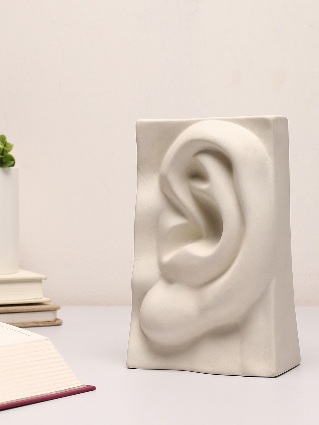 Bonhomie White Ear Shaped Ceramic Vase