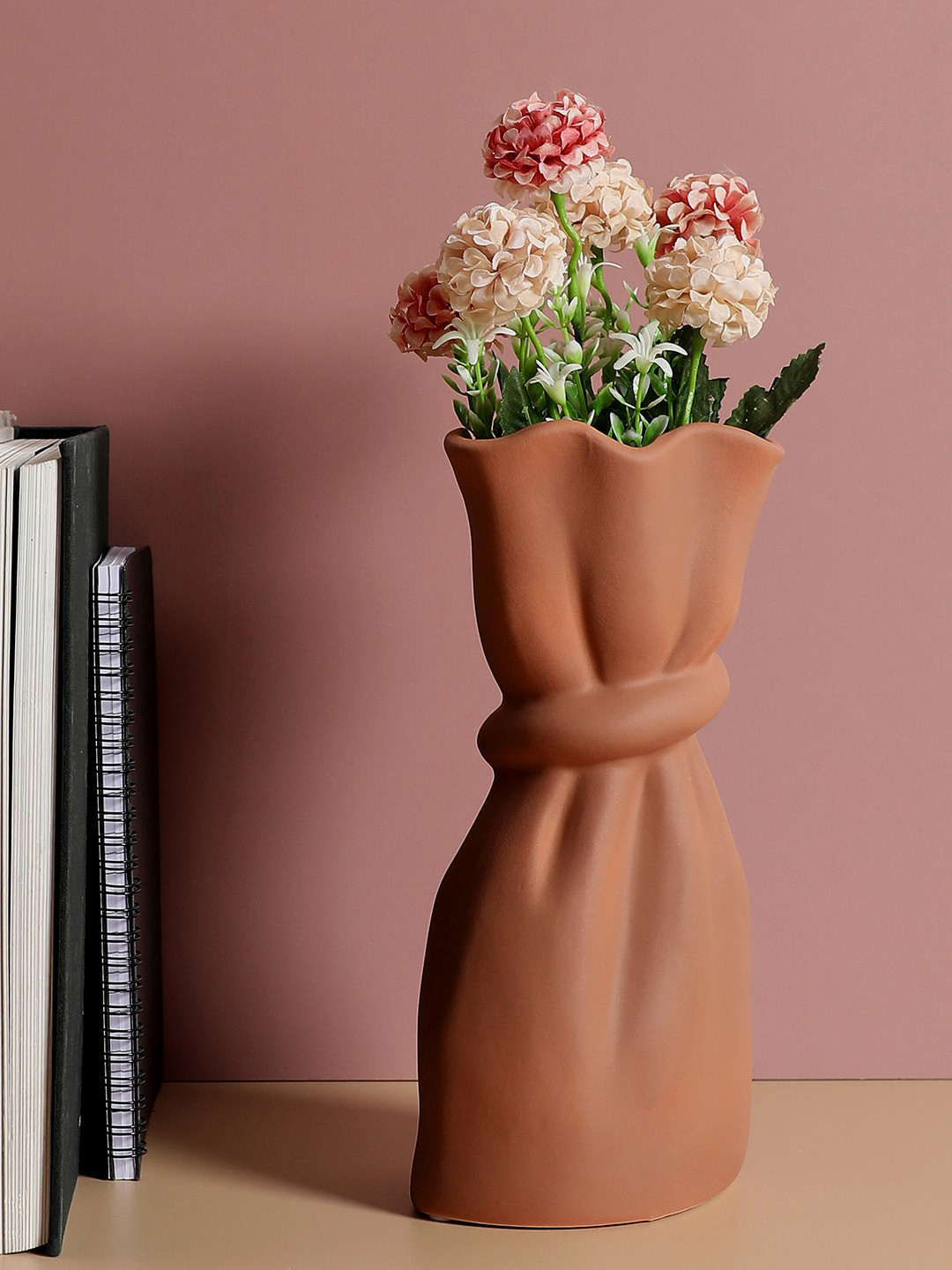 Bonhomie Brown Abstract Ceramic Vase