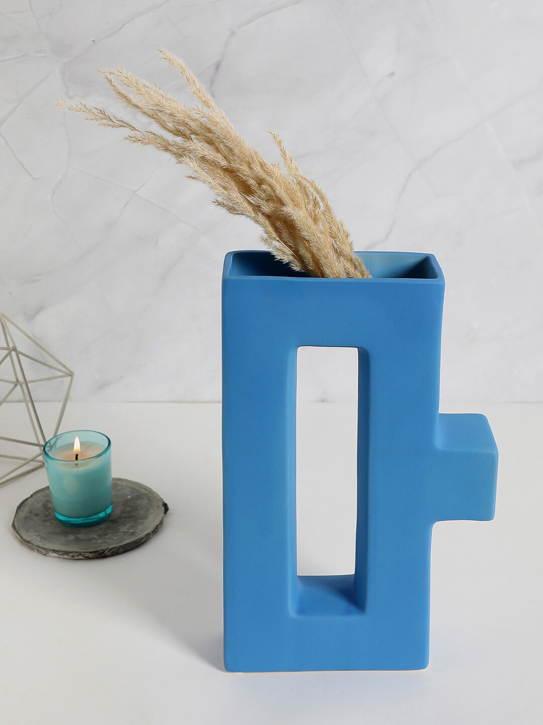 Bonhomie Blue Minimalistic Ceramic Vase