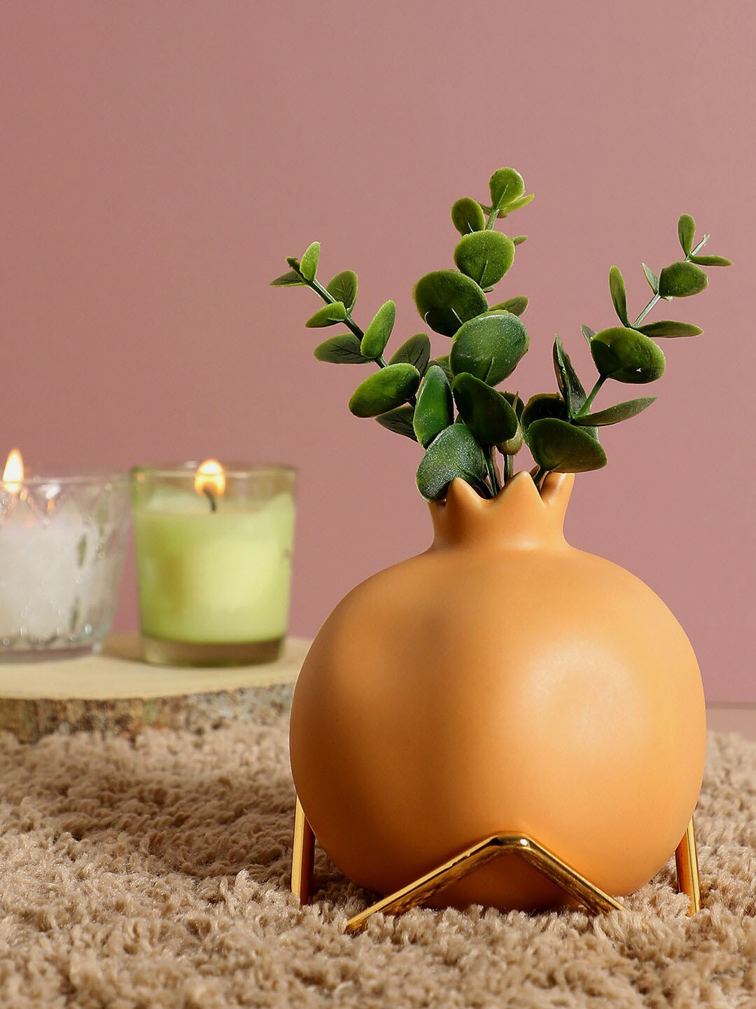 Bonhomie Orange Fruit Shaped Ceramic Vase