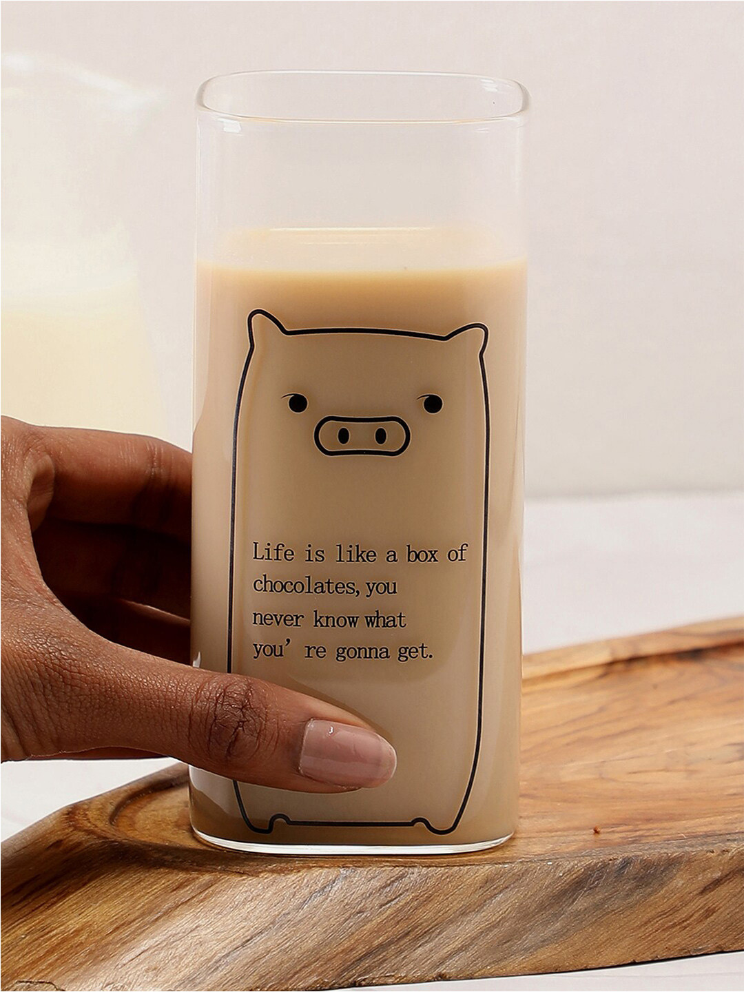 Bonhomie Hetal Name Personalised Transparent Typography Glass Microwave Safe Mug-280ml