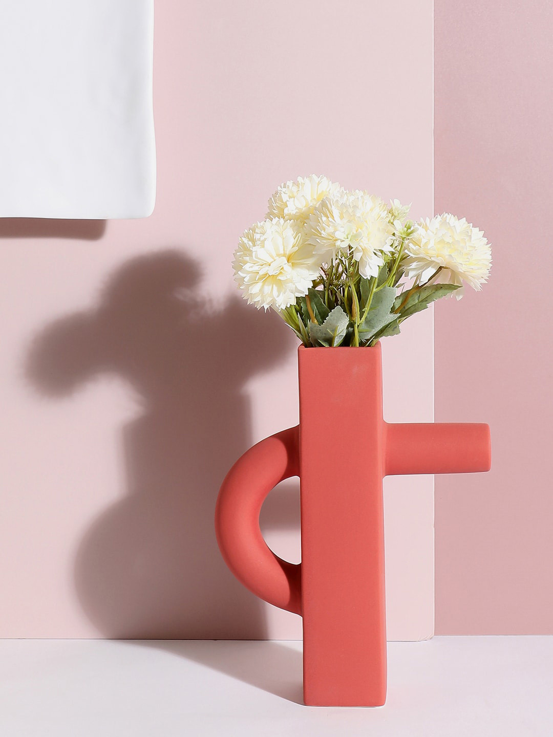 Bonhomie Red Abstract Shaped Ceramic Vase