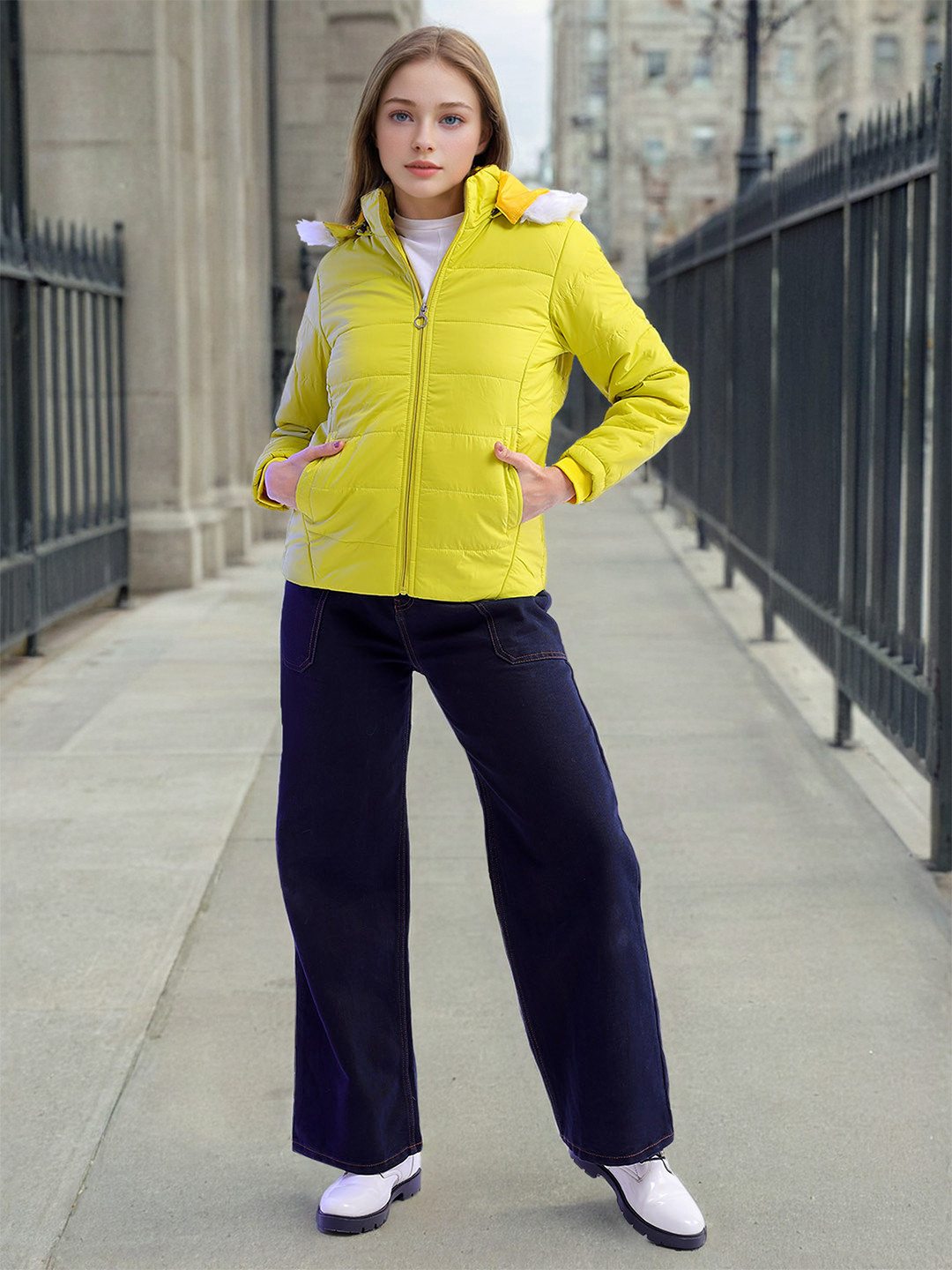 Freehand by The Indian Garage Co Women Yellow Outdoor Parka Jacket