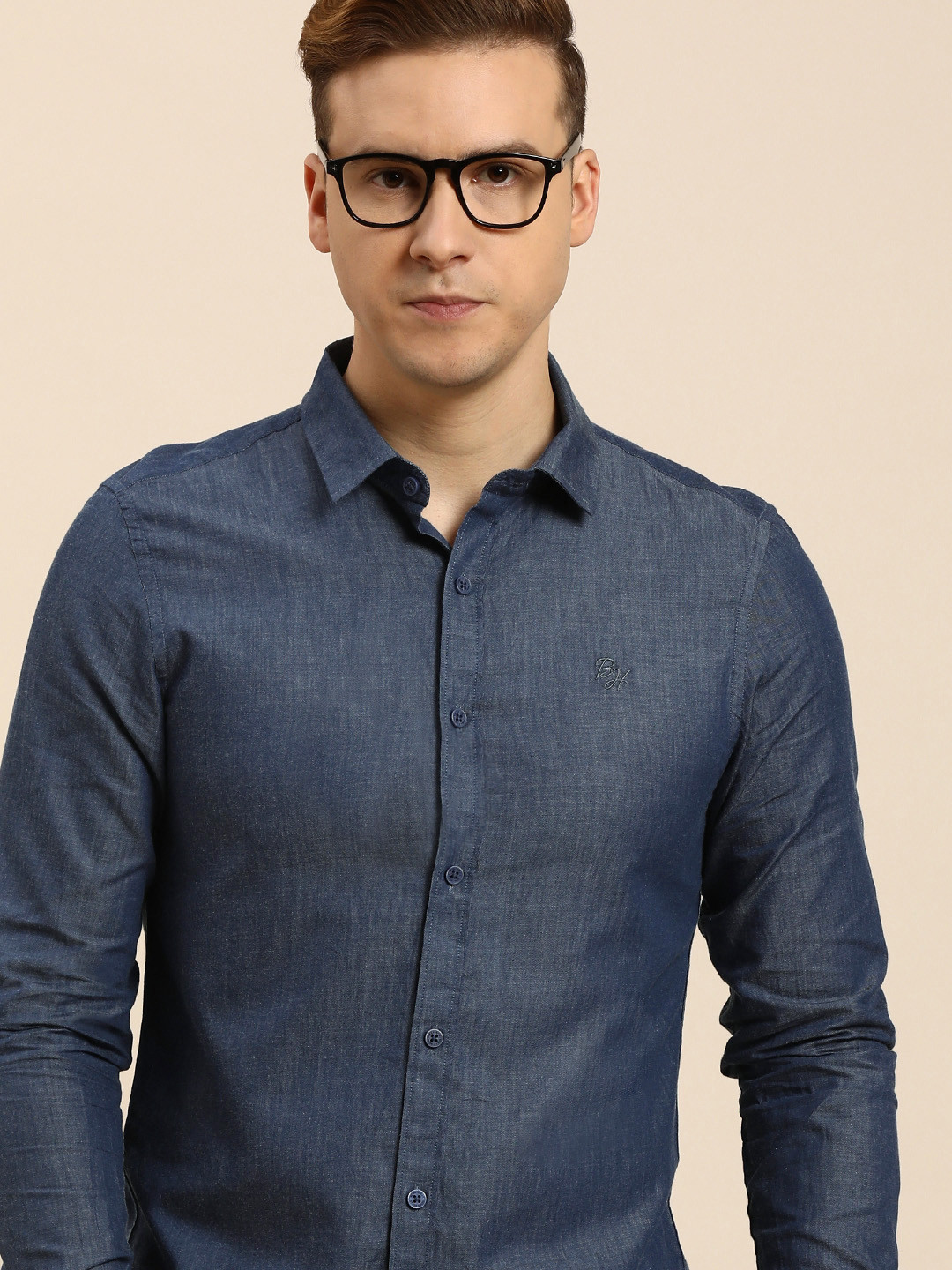 Being Human Men Solid Slim Fit Pure Cotton Casual Shirt