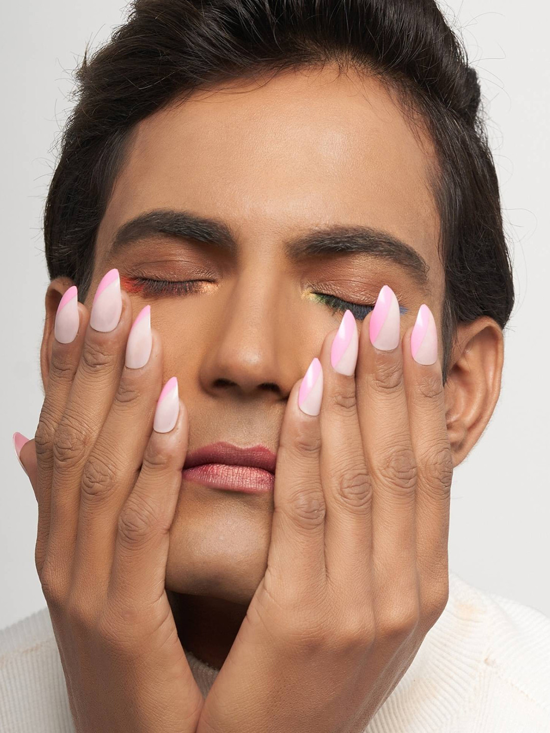 LICK  28 Pcs Reusable Glossy Light Pink Acrylic Nail Artificial Nail Set