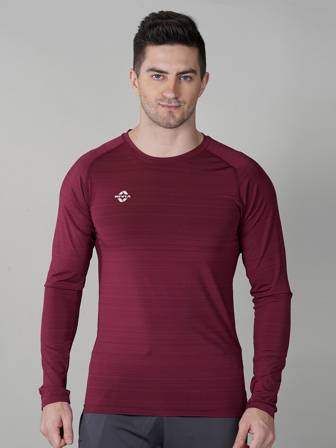 NIVIA Men Maroon Hydra-8 T-shirt