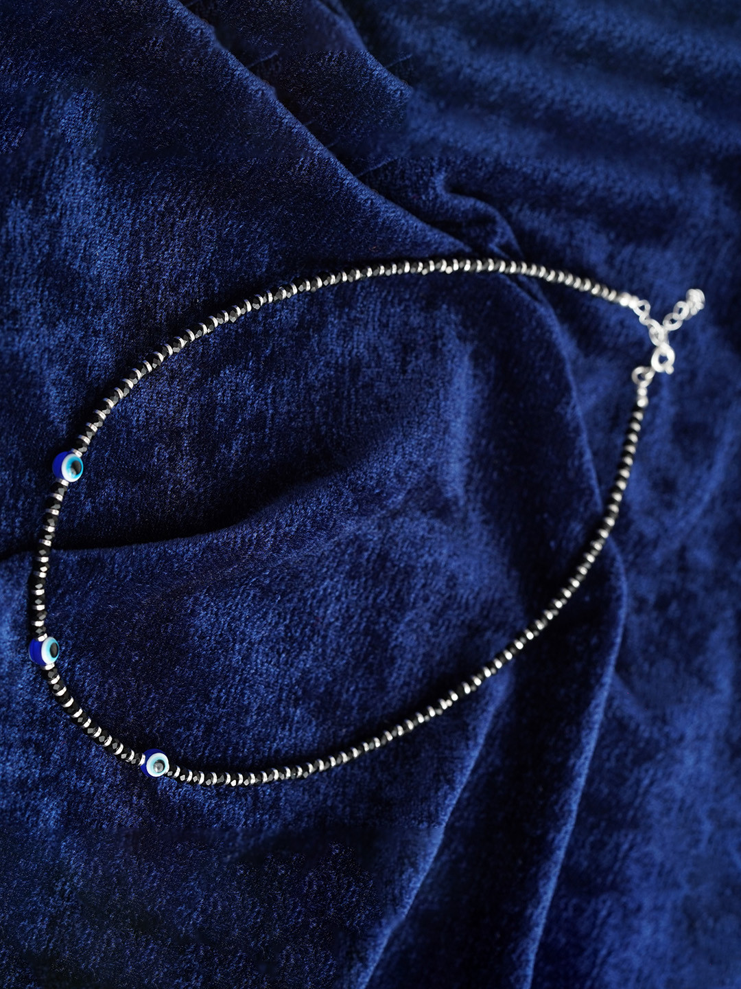 Arte Jewels Silver Beaded Necklace