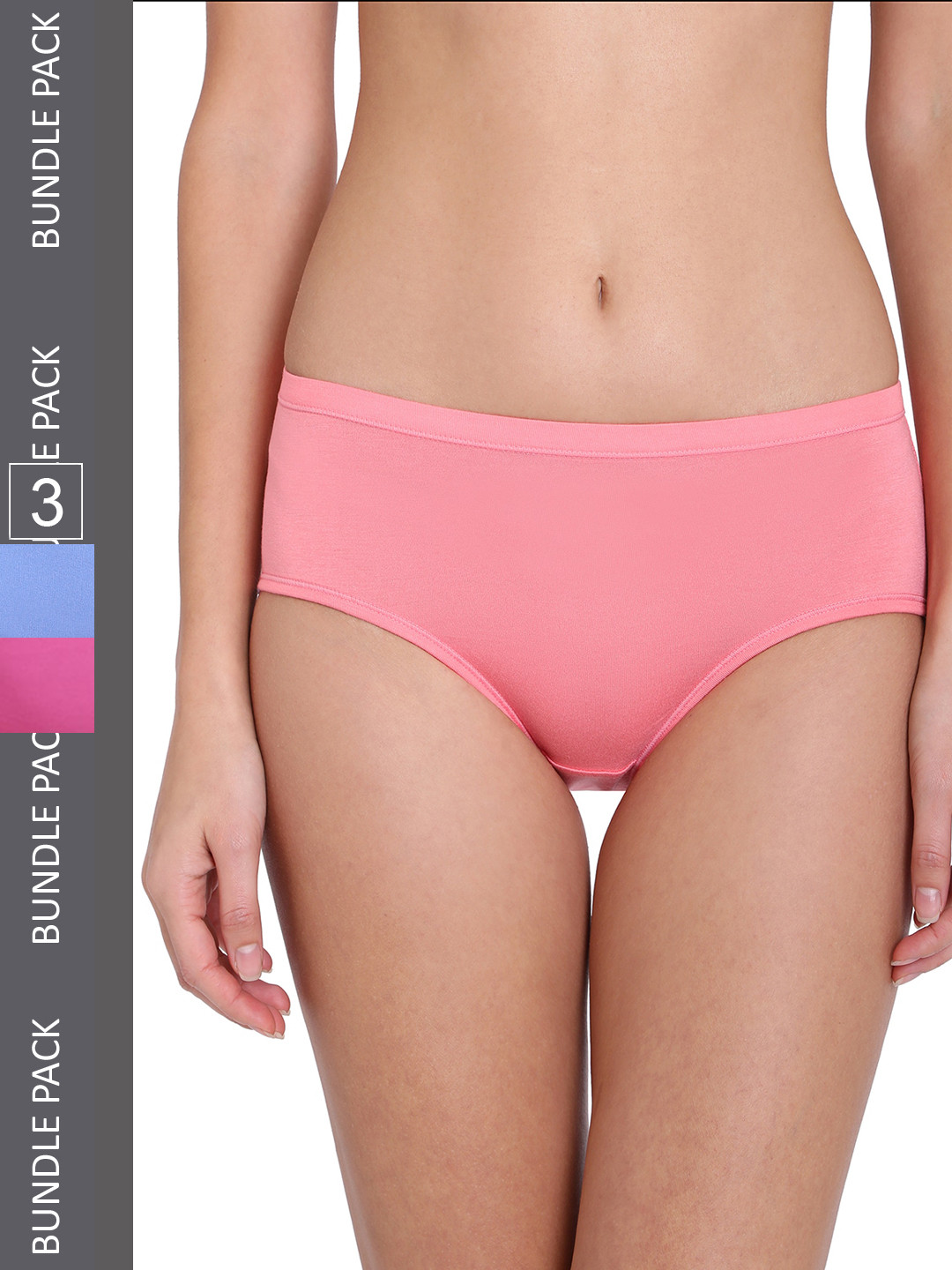 RedRose Women Plus Size Pack Of 3 Anti Bacterial Hipster Briefs I Touch 5 NC