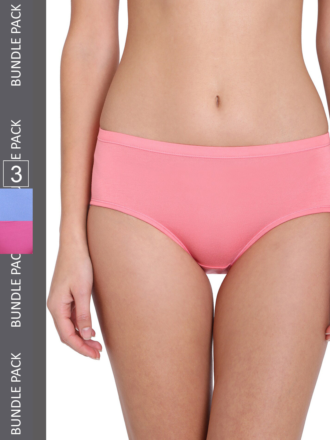 RedRose Women Plus Size Pack Of 3 Hipster Briefs I Touch 5 NC