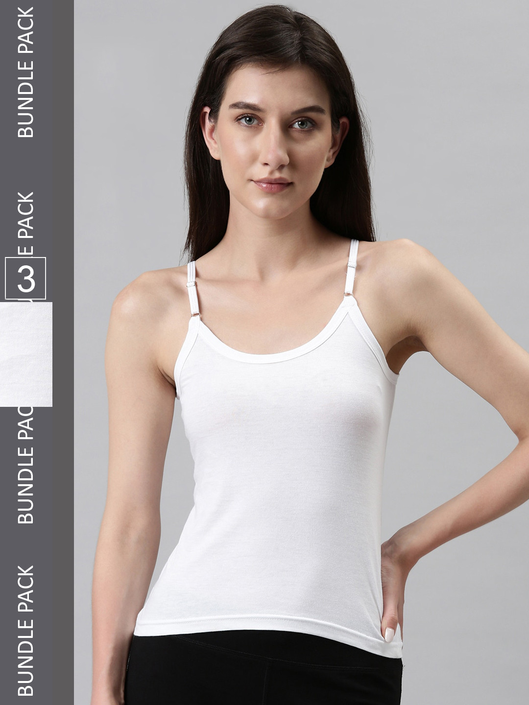 DIXCY SCOTT Slimz  Pack Of 3 White Cotton Camisoles