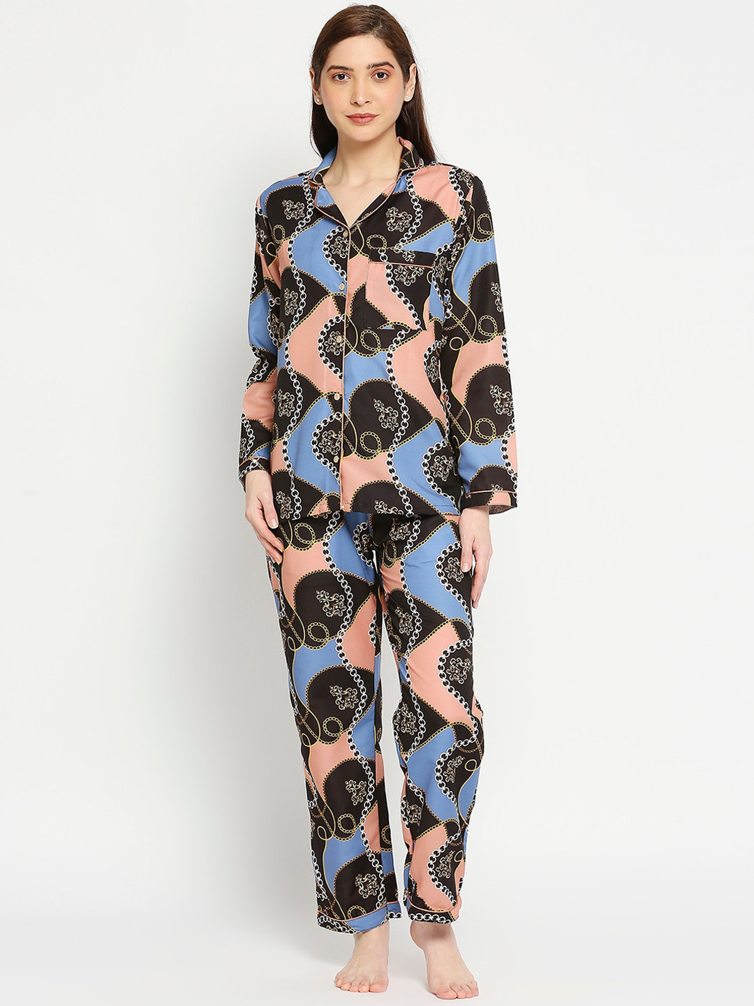 Pyjama Party Women Printed Night suit