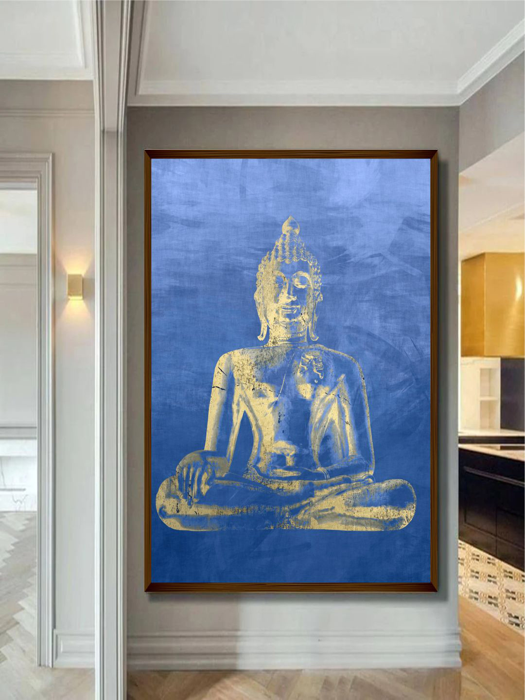 The Art House Blue & Yellow Framed Wall Painting