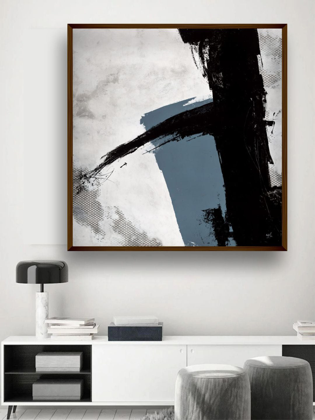The Art House Grey & Black Abstract Painting Wall Art