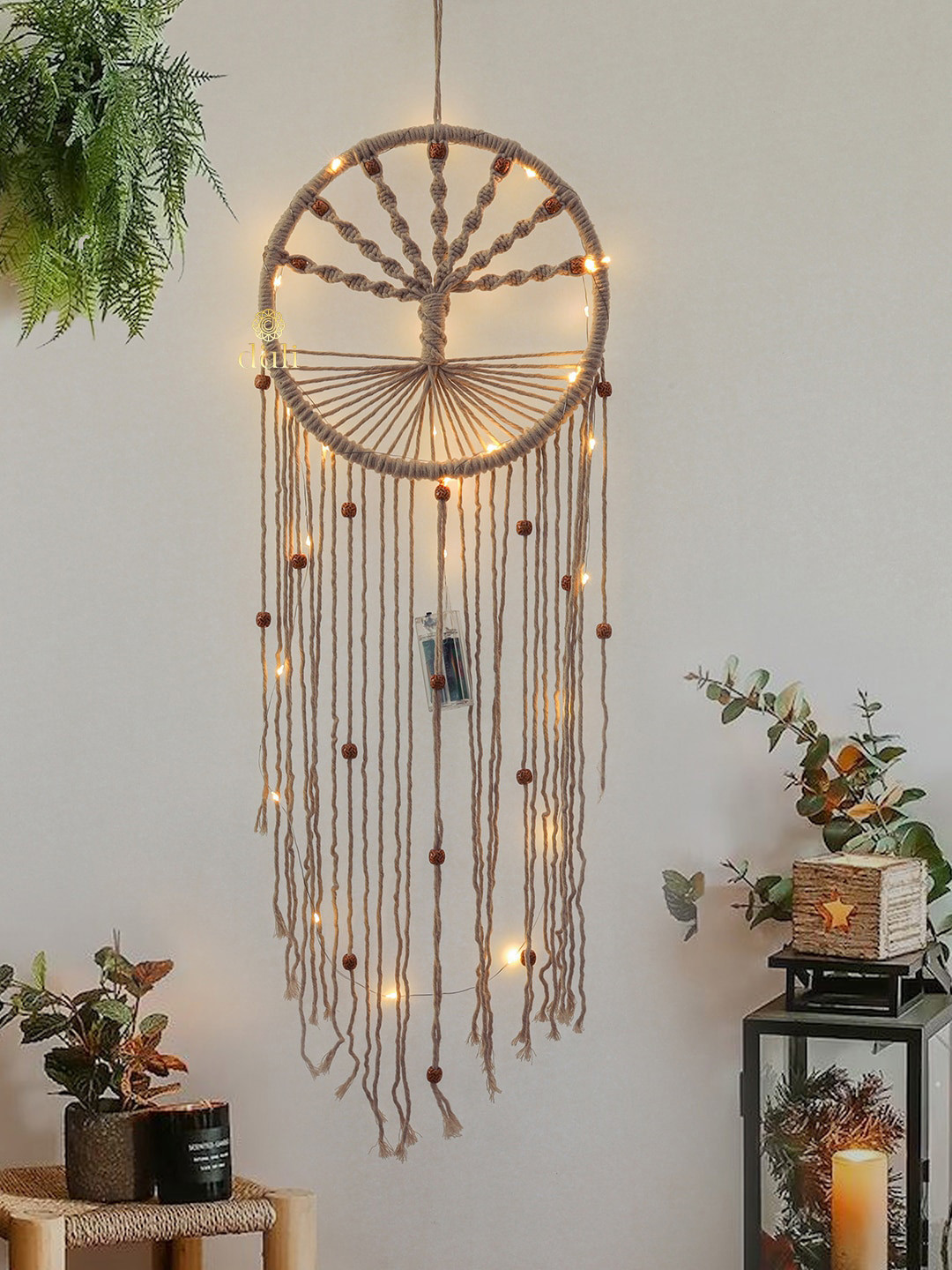 DULI Boho Macrame Dream catcher Wood Hanging Bedroom -30In