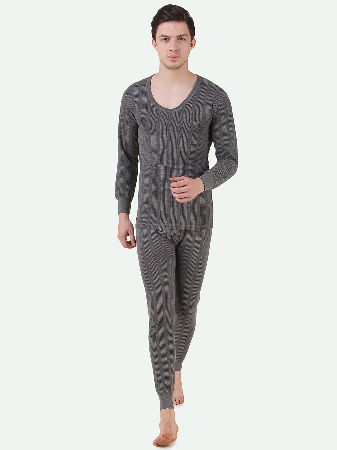 HAP Men Ribbed V-Neck Thermal Set