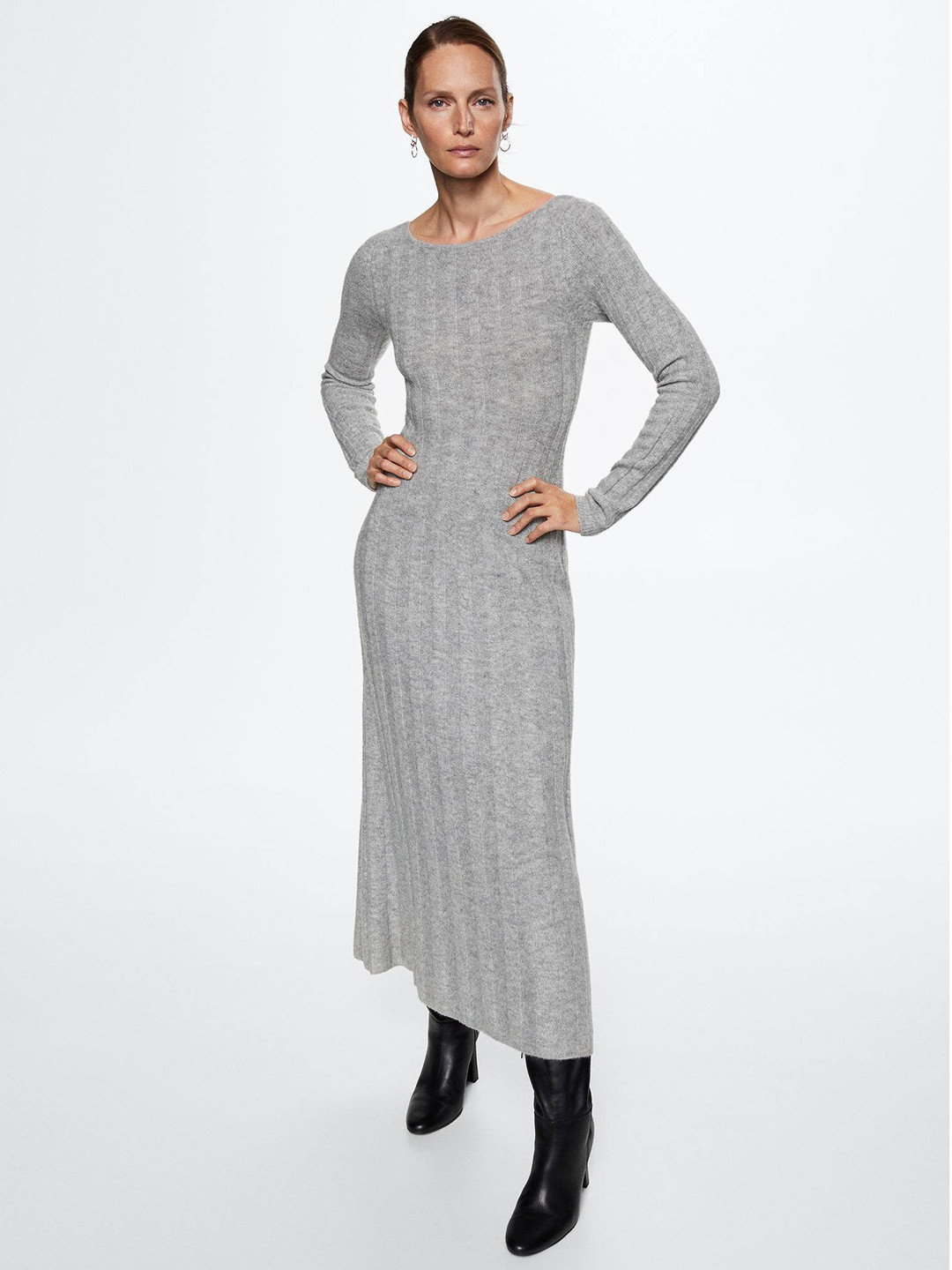 MANGO   Ribbed Maxi Dress