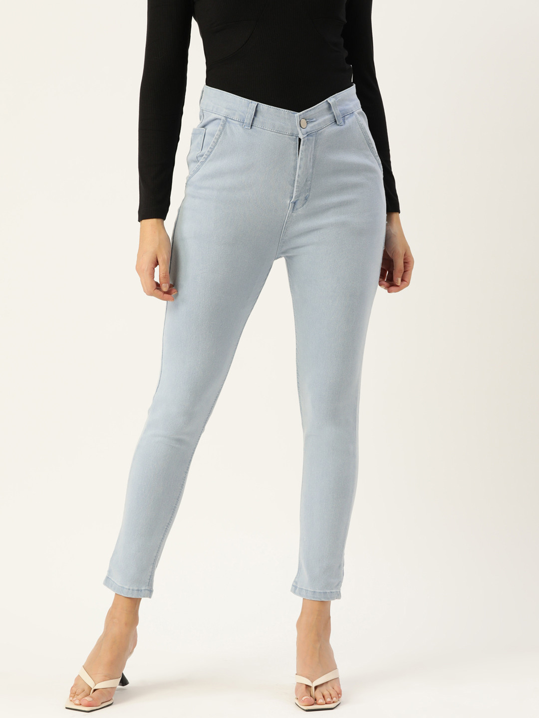 PARIS HAMILTON Women Blue Slim Fit High-Rise Stretchable Jeans