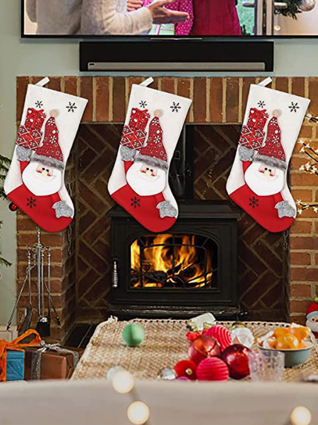Little Surprise Box LLP White Santa Christmas Stockings