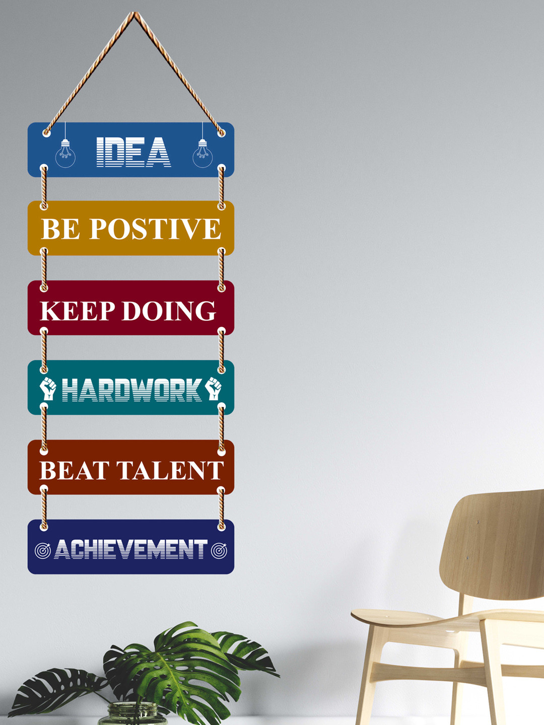 SAF Be Positive, Keep Doing Wood Matte Hanging Bedroom Wall Hangings-31.5In