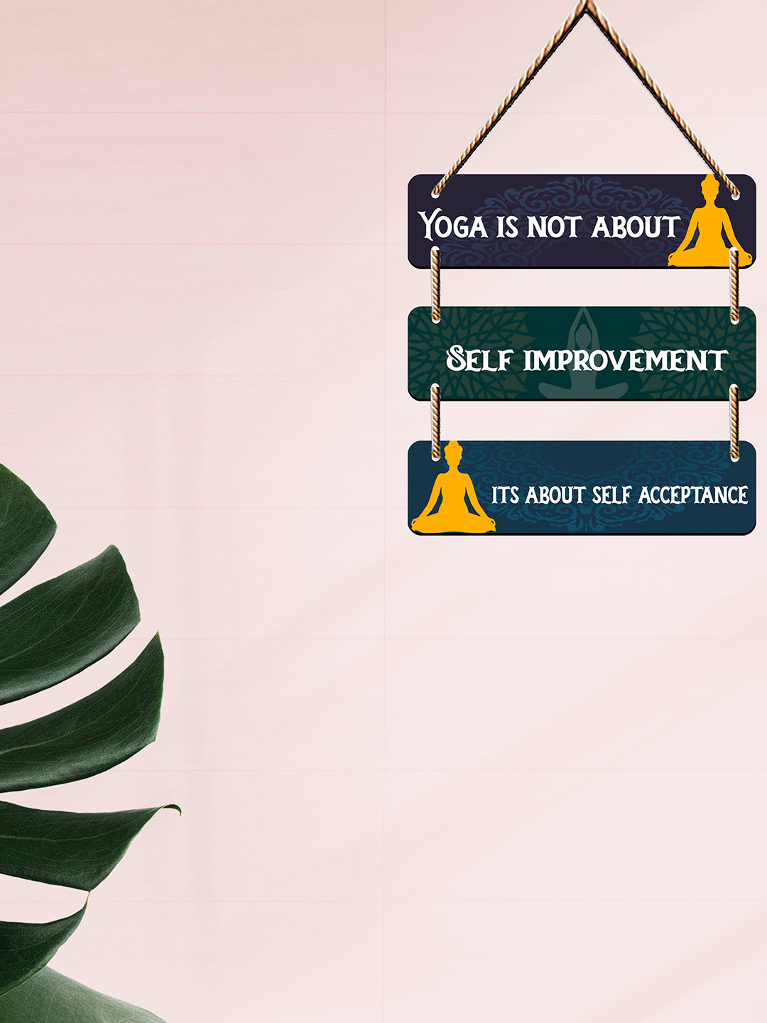 SAF Yoga Is Not About, Self Improvement, Its About Self Acceptance Wood 3Pcs Wall Hangings-15In