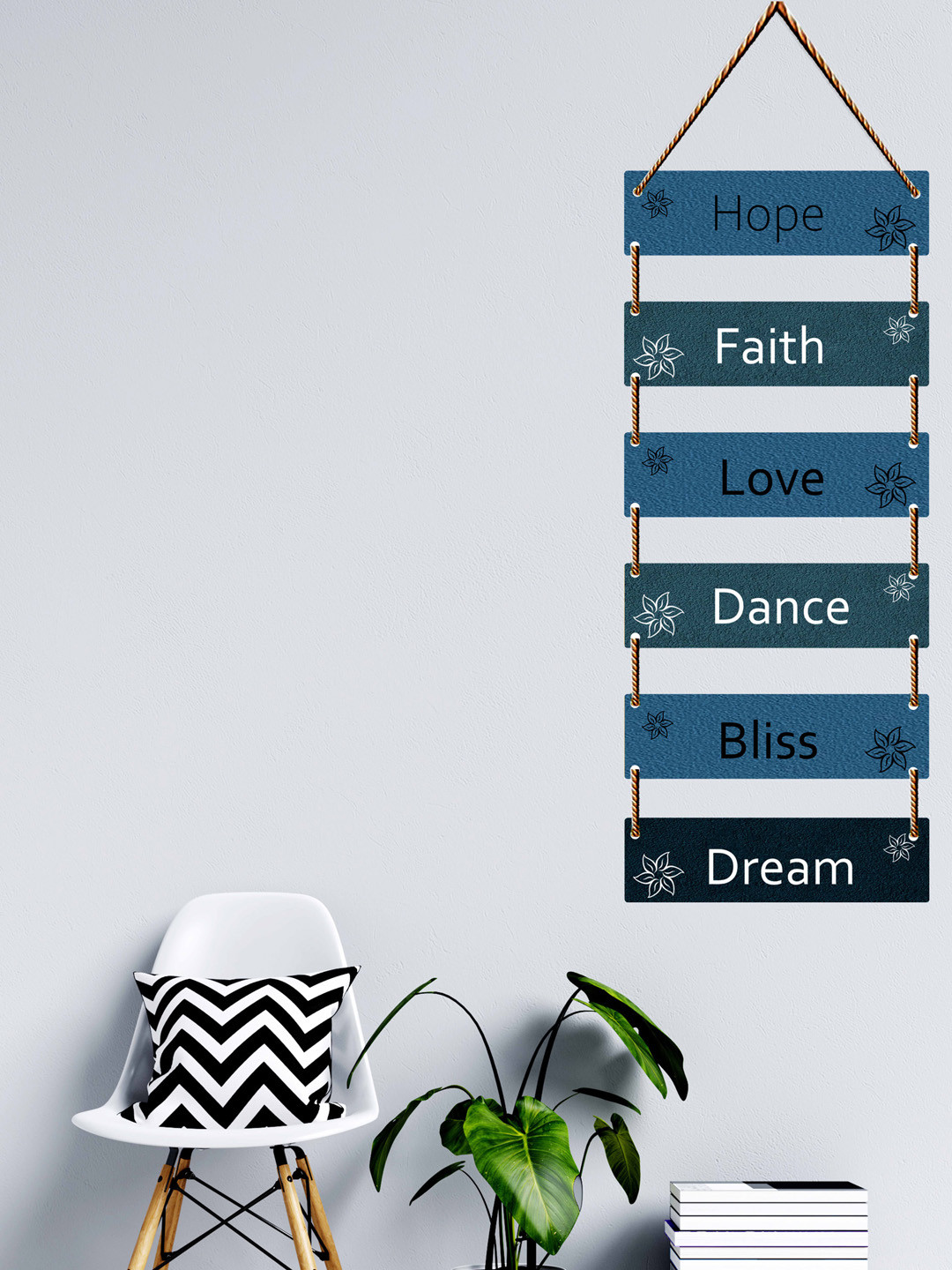 SAF Hope, Faith, Love, Dance, Bliss, Dream Wood Ethnic Motifs Matte Wall Hangings-31.5In