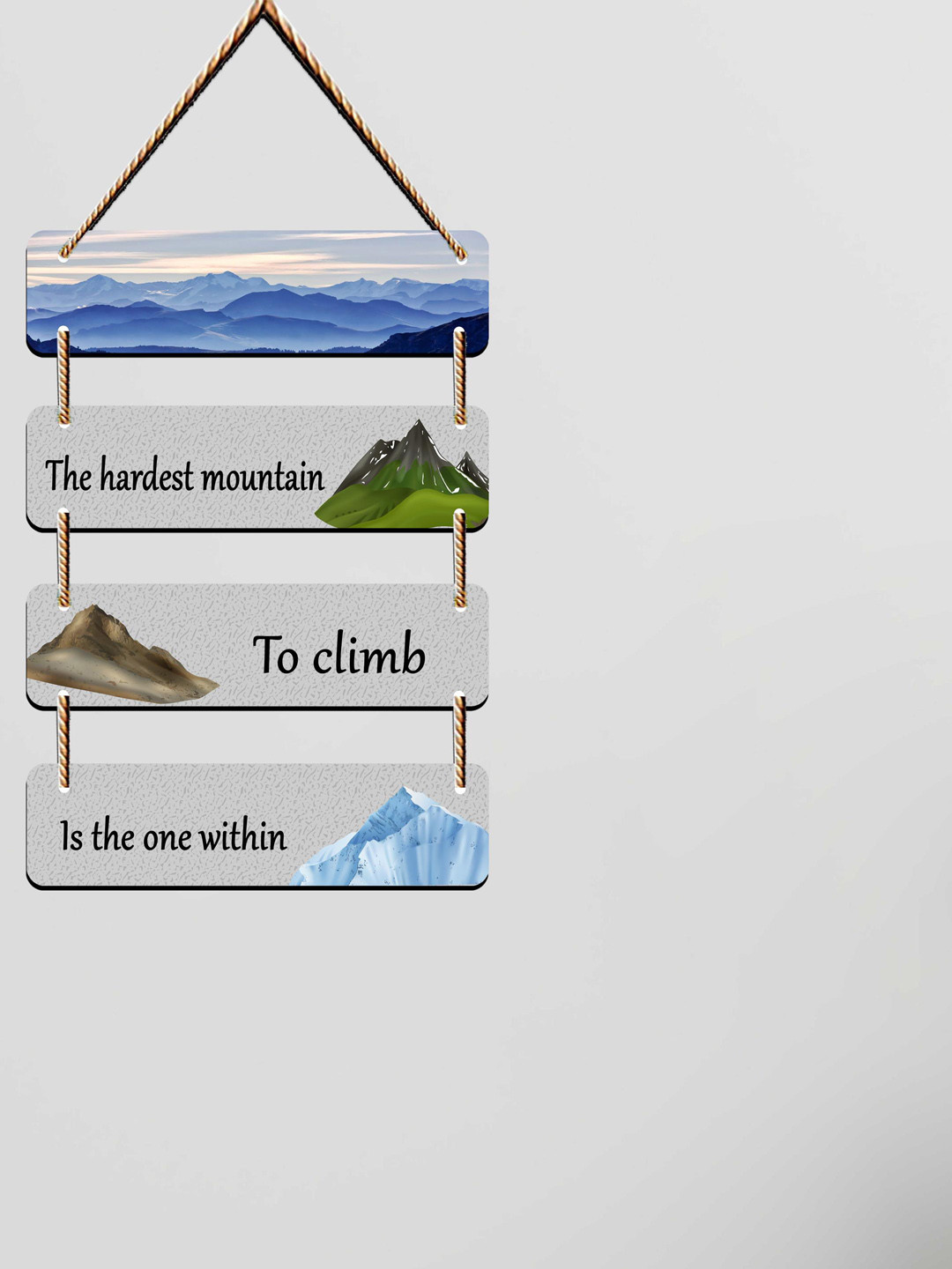 SAF The hardest mountain to climb is the one within Wood Matte Wall Hangings-23.6In
