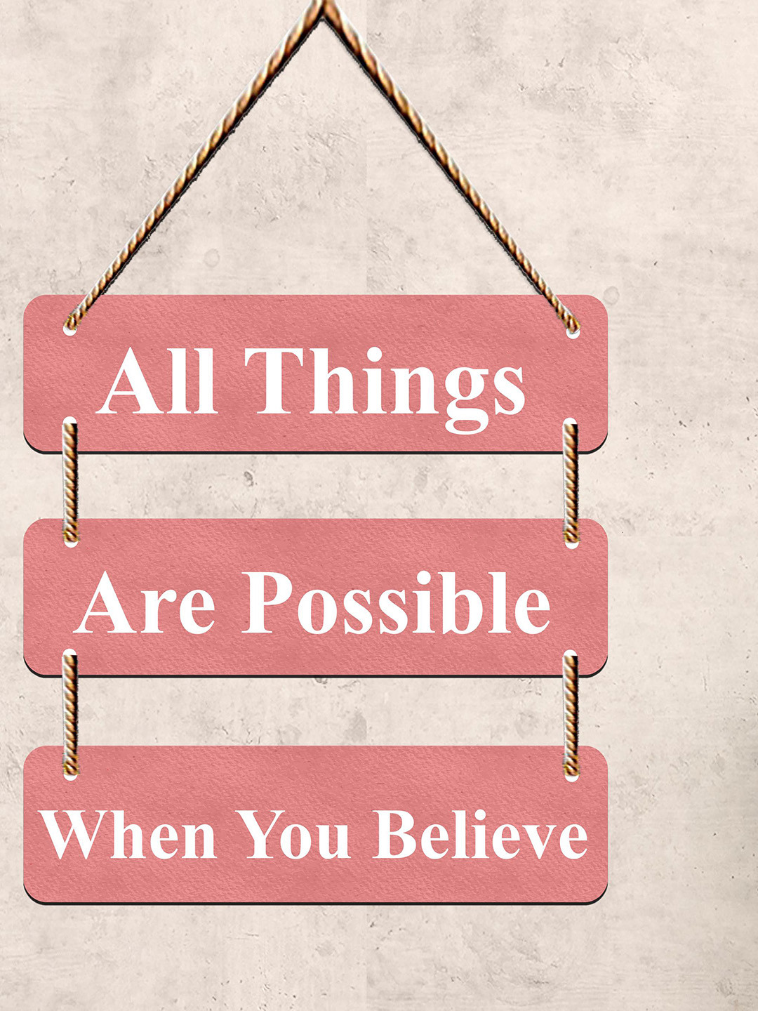 SAF All Things, ArePossible, When You Believe Wood Matte Bedroom Wall Hangings-12In