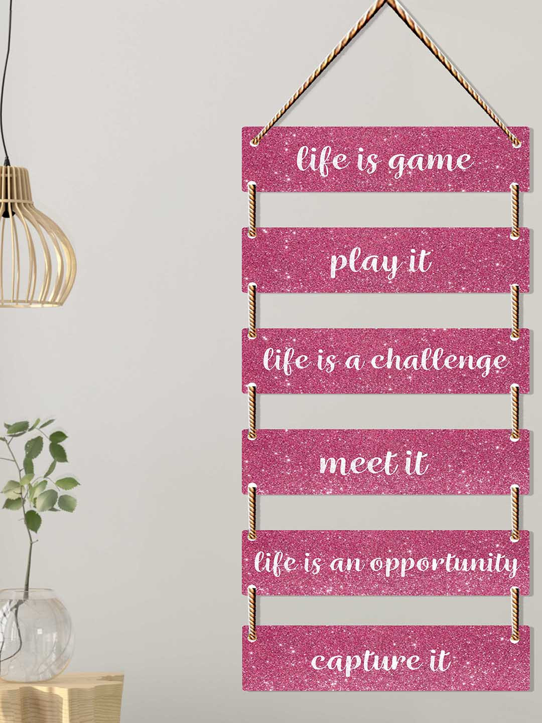 SAF Life is Game, Play It, Life Is A Challenge, Meet It, Life Is An Opportunity, Captuer It Wood Wall Hangings-31.5In