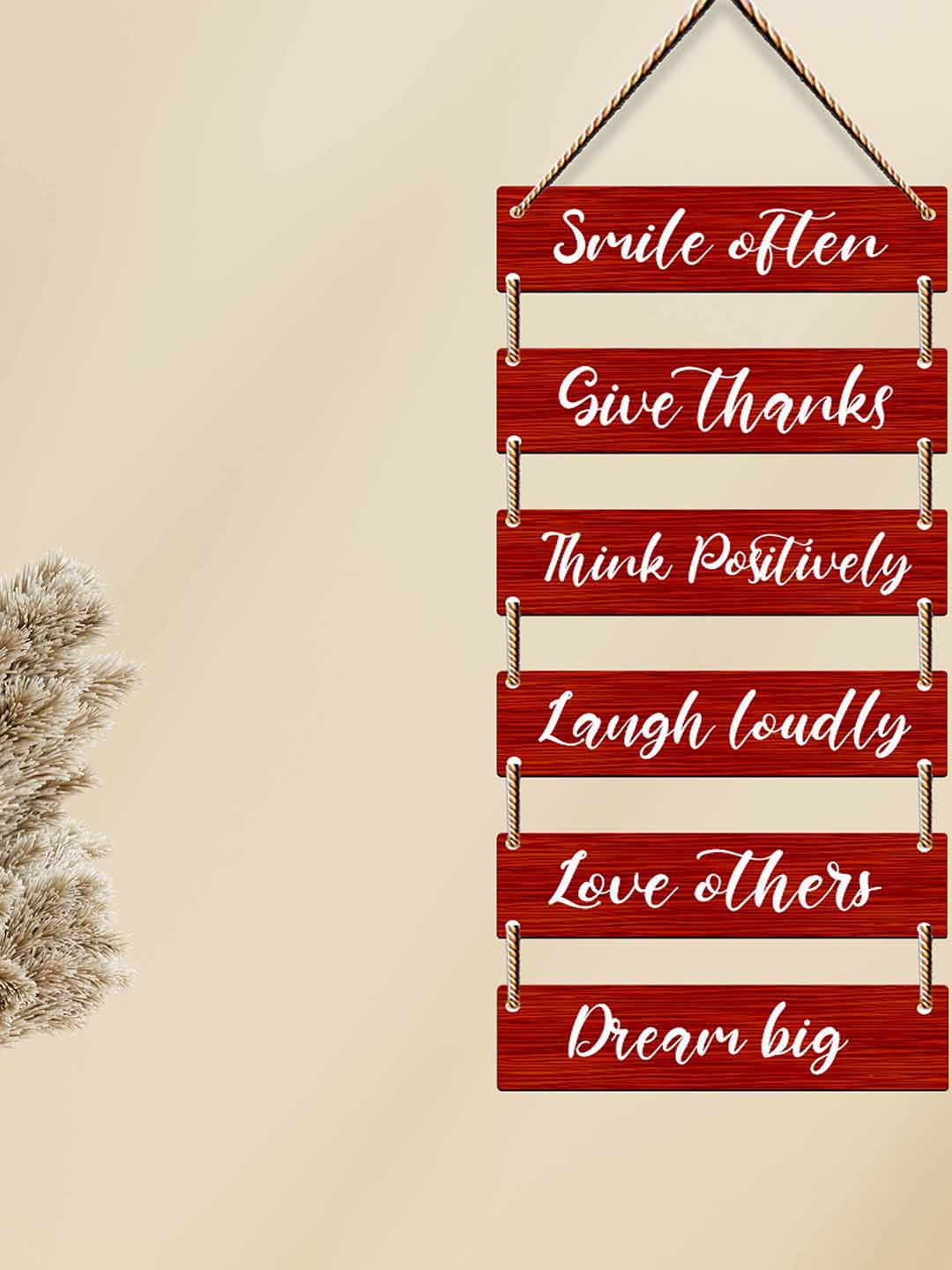 SAF Simile Often, Give Thanks, Think Positively, Laugh Loudly, Love others, Dream Big Wood Wall Hangings-31.5In
