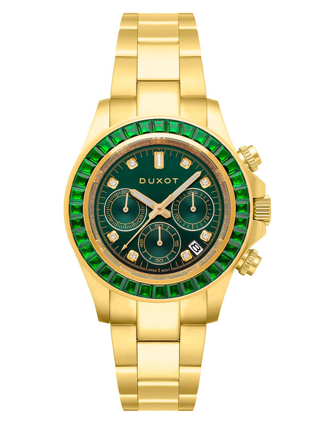 DUXOT Men Brass Dial & Stainless Steel Straps Analogue Chronograph Watch