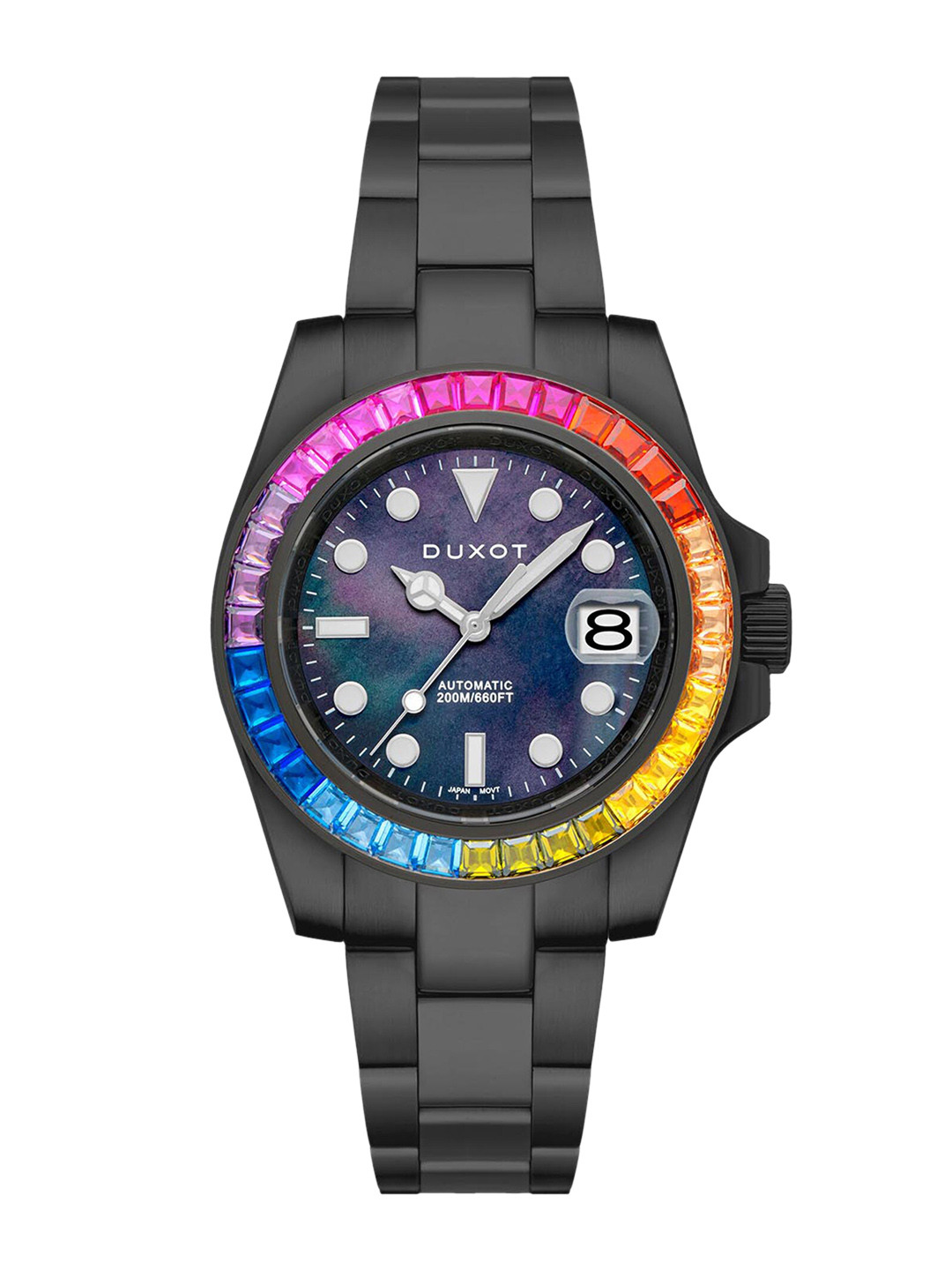 DUXOT Men Brass Dial & Stainless Steel Straps Automatic Motion Watch DX-2047