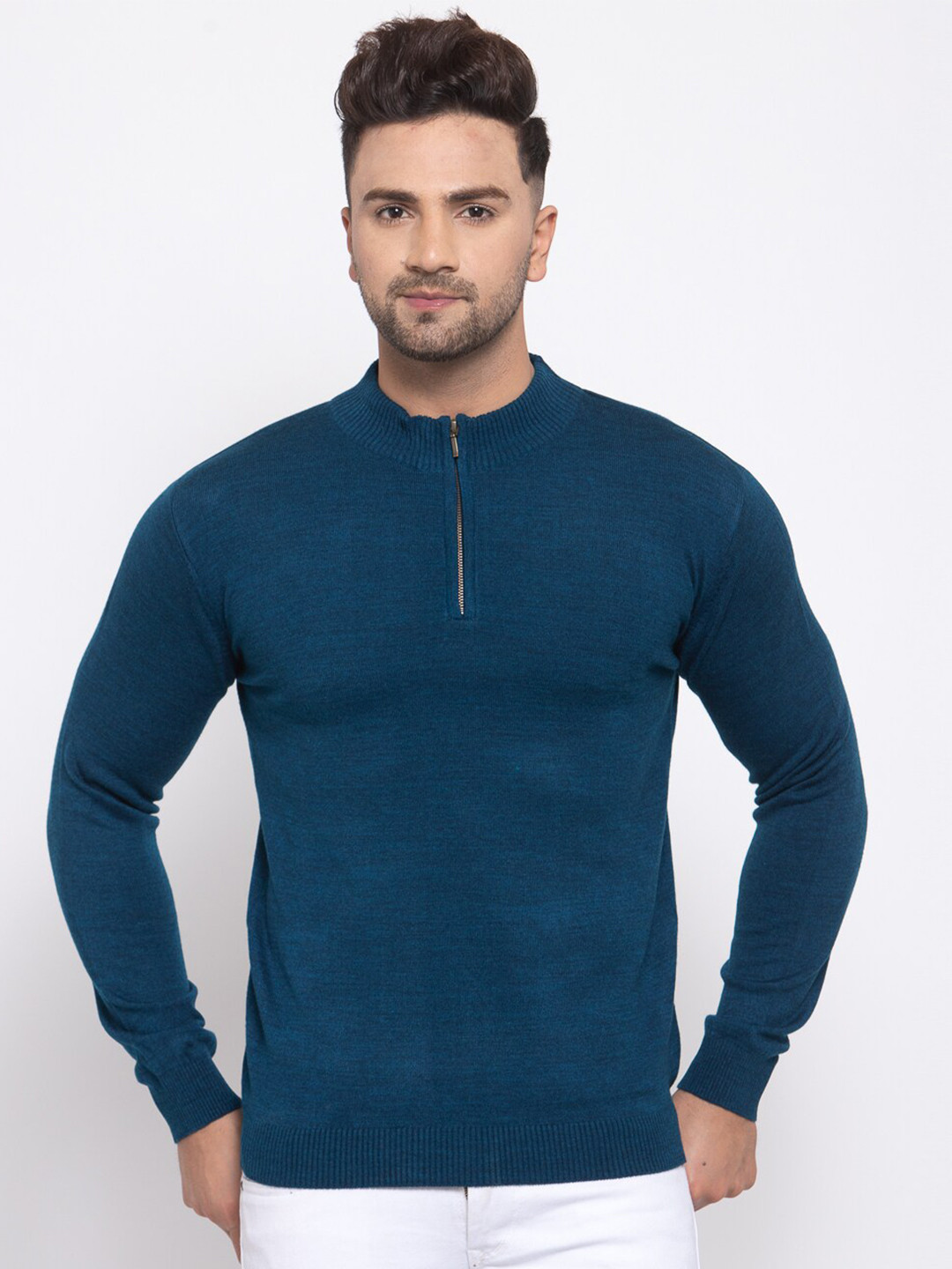 Kalt Men Teal Acrylic Pullover