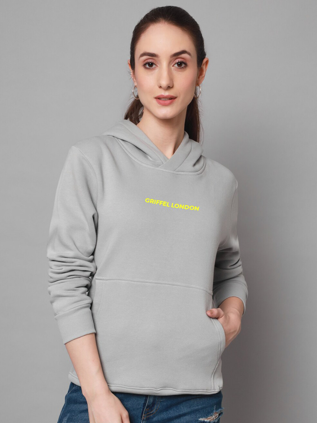 GRIFFEL Women Printed Hooded Sweatshirt