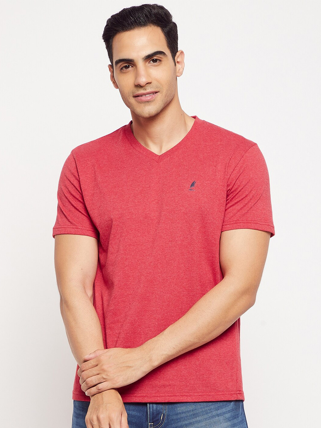 HARBOR N BAY Men Cotton V-Neck T-shirt