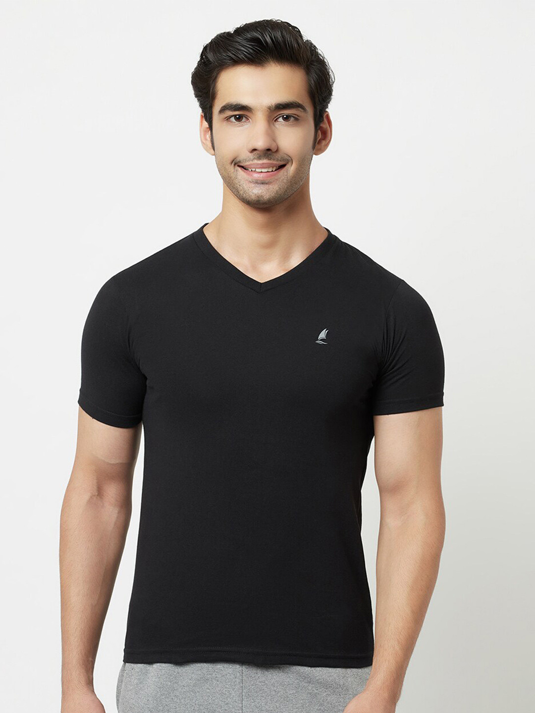 HARBOR N BAY Men Cotton V-Neck T-shirt