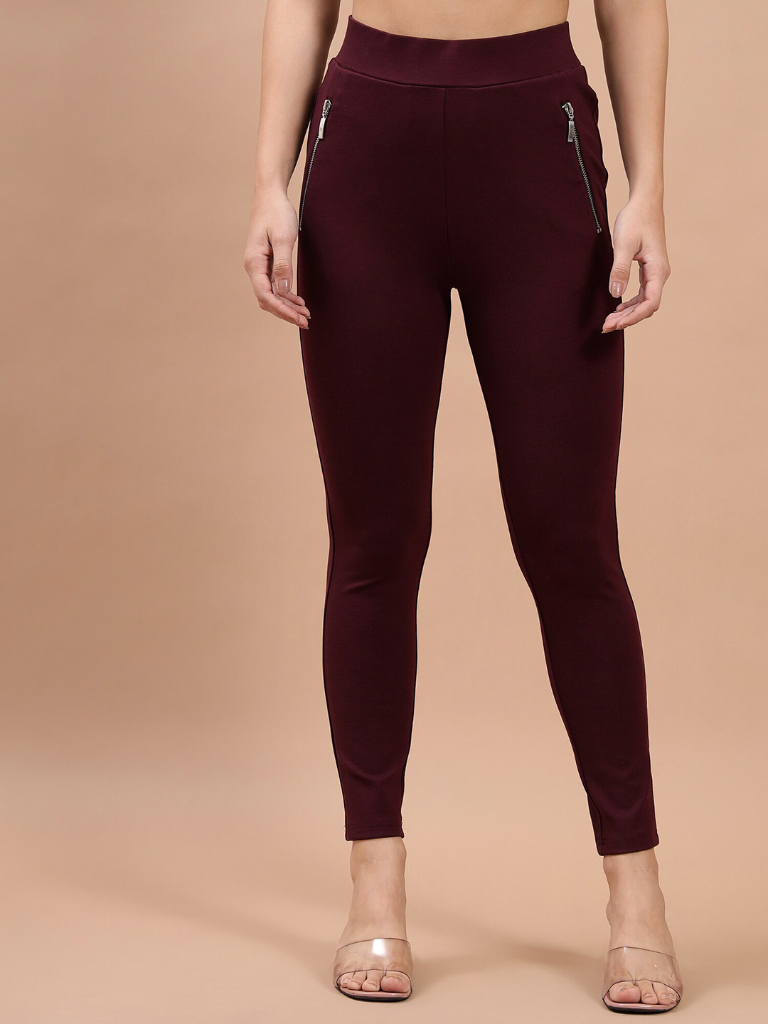 Beatnik Women Poly Knit High-Rise Ankle Length Treggings