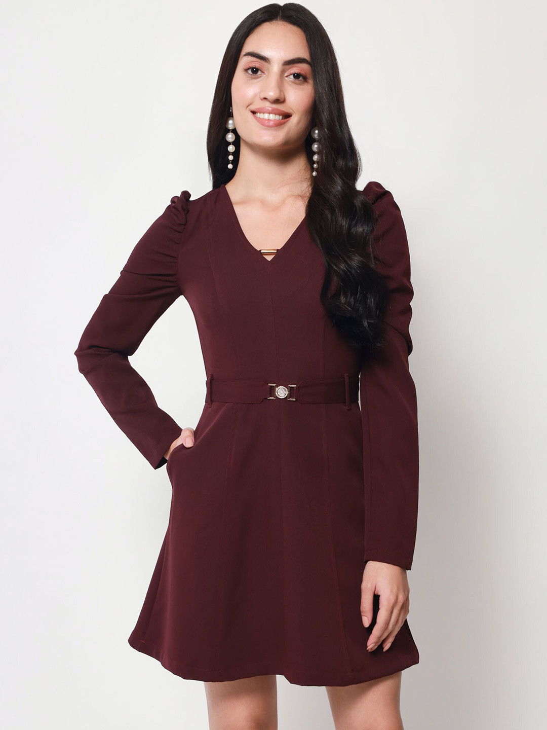 Beatnik V-Neck A-Line Dress