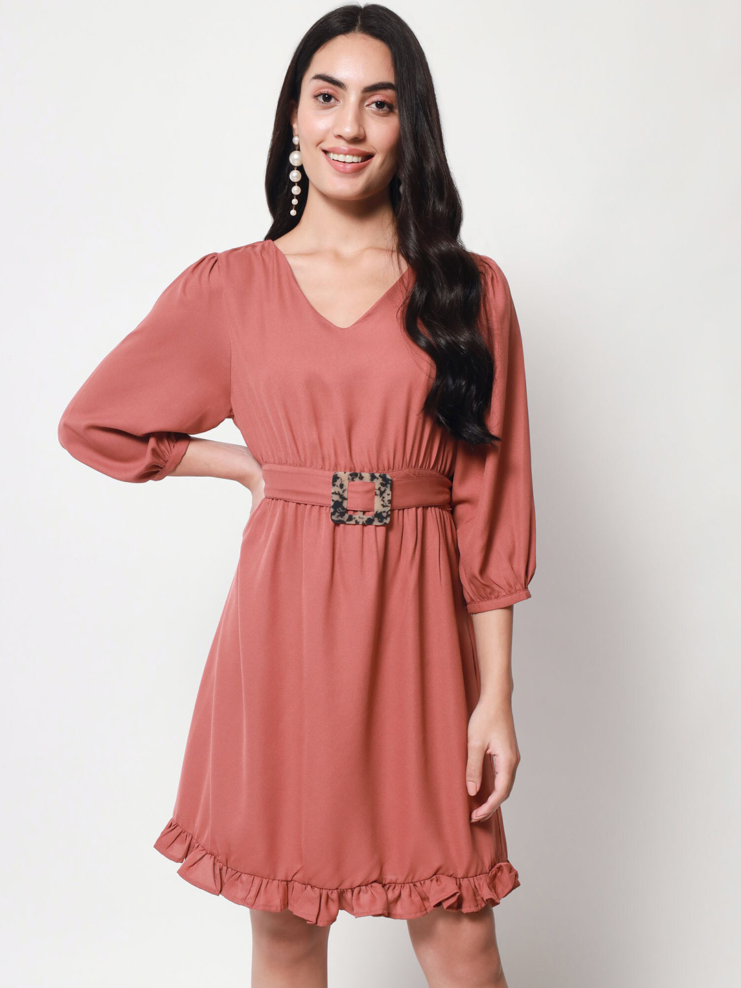 Beatnik V-Neck A-Line Dress