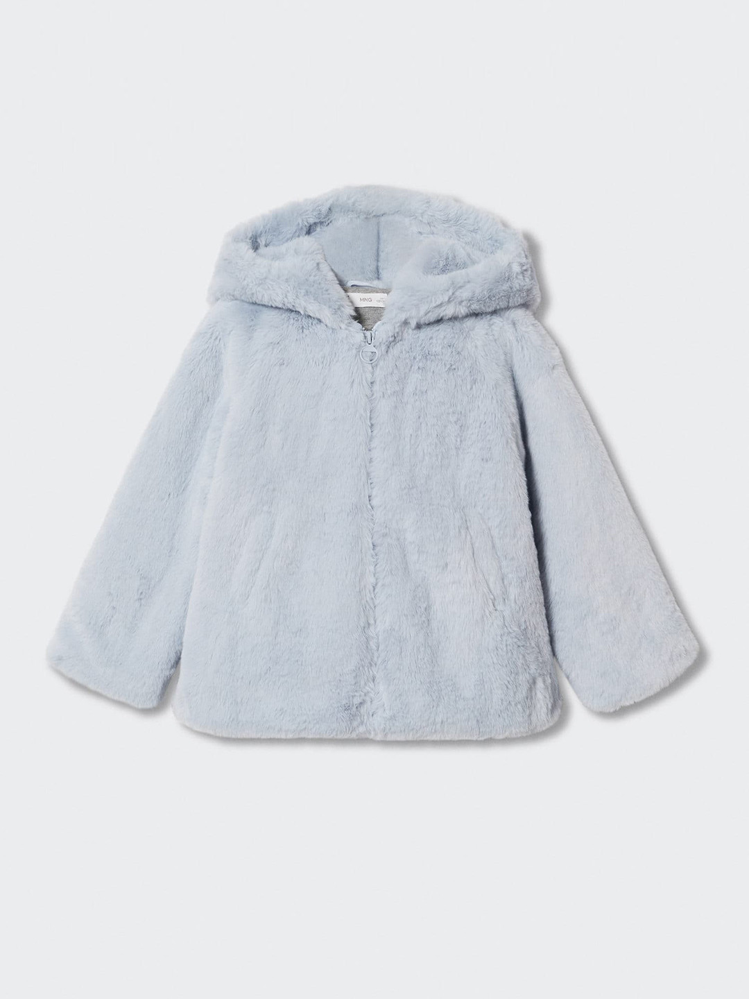 Mango Kids Girls Faux Fur Hood Overcoat