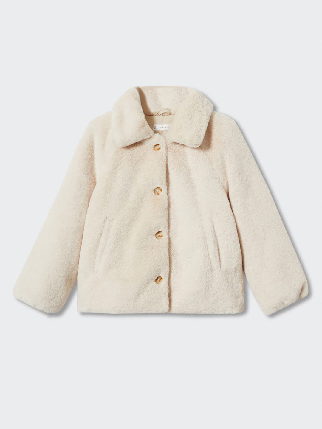 Mango Kids Girls Faux Fur Overcoat