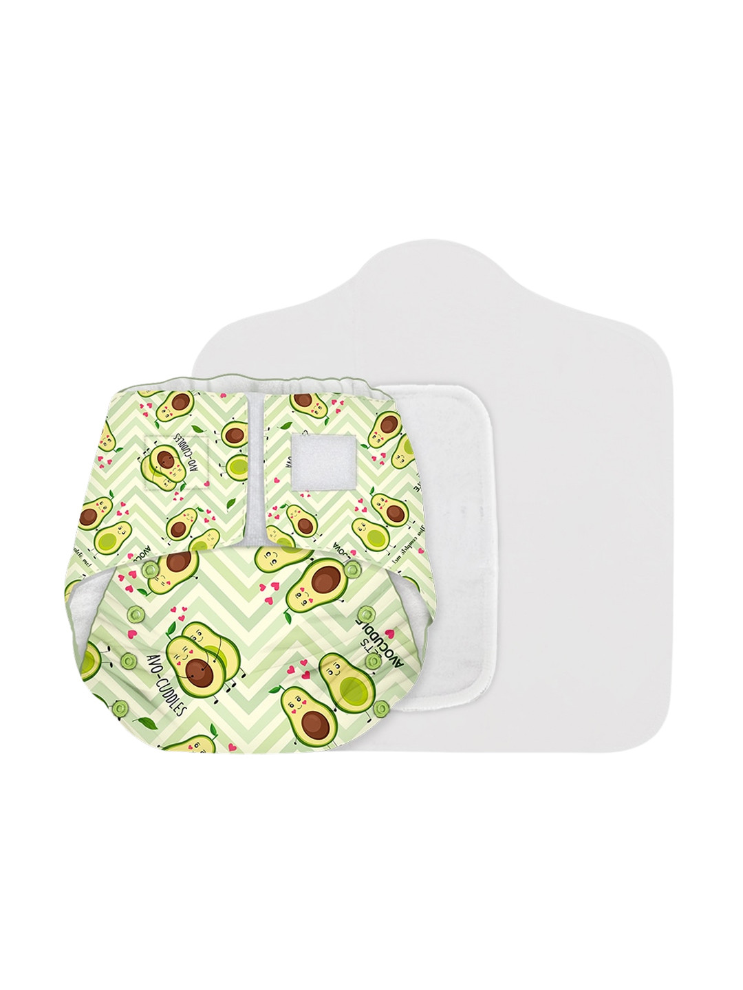 Snugkins Kids Avocuddle Reusable Cloth Diaper with Organic Cotton Prefold Pad - Green